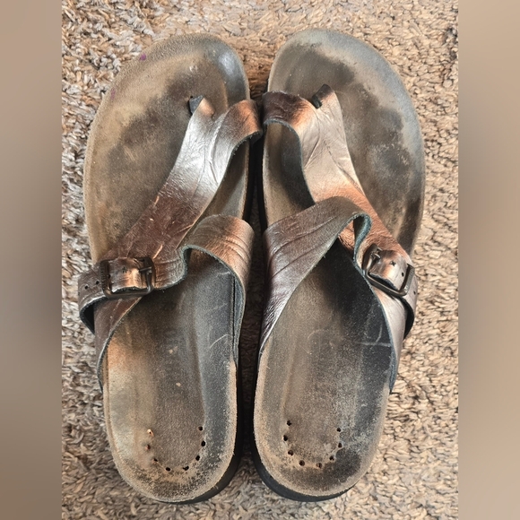 Mephisto Helen Thong Sandals Cork Footbed Metallic Size 42 (Womens US 12) - Picture 5 of 10